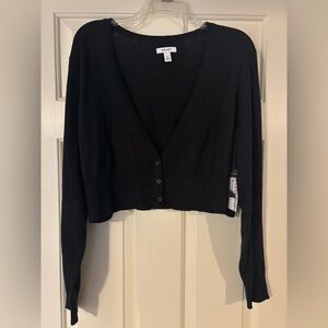 Nine West Black Women's Button Front Shrug Sweater